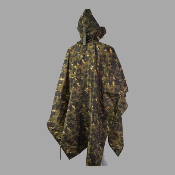 Soviet Plash Palatka Rain Poncho Woodland Camo Tent Coat Nylon Made in Russia - Picture 2 of 12
